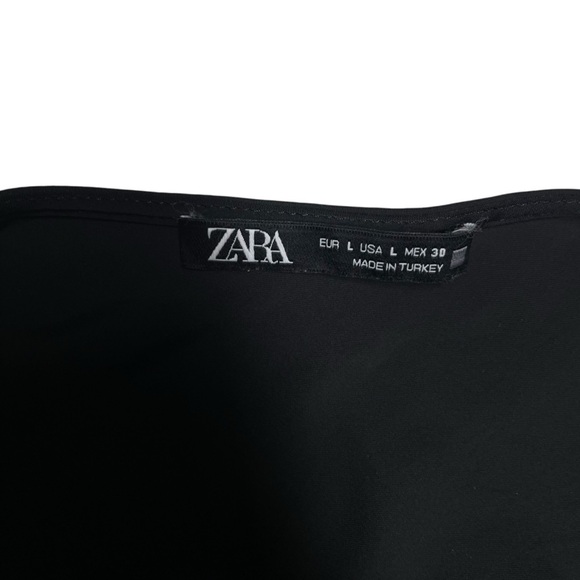 Zara Slip Dress Satin Bias Cut Front Slit Size Large - Picture 14 of 16